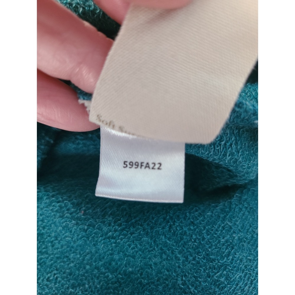 Soft Surroundings Brinley Teal Cowl Neck Button Tunic Sweatshirt L 2EZ87 599FA22 - Picture 8 of 8